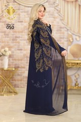 Luxury 2 Piece Chiffon Abaya Robe Set Women Modest Maxi Dress with Polyester In