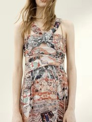 Draped Beige Patterned Dress. H&M Studio Capsule Collection. Sz M. NWT. SOLD OUT
