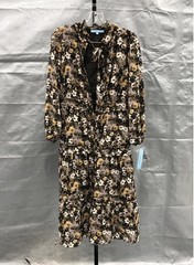 Antonio Melani Women&rsquo;s Black Angie Print Floral Tiered Tie Neck Dress NWT Sz 2