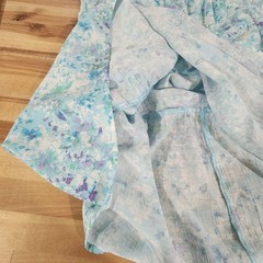 Time and Tru Dress Sz Small 4 6 Blue Floral Print Tiered Pockets Cottagecore