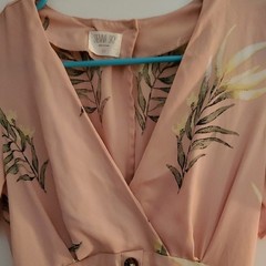 Sienna Sky Blush Pink Leaf Print Mini Dress