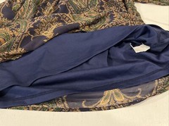 October Sky Pullover Sheer Lined Dress Long Sleeve Scoop Neck Paisley Size Small