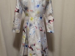 Kimono Inspired Print, Modest, A Line Pleated Dress XXL (Lg), HZY, Fully Lined.