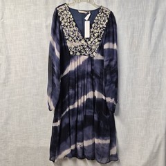 Soft Surroundings Blue Tie Dye Maxi Dress Women&rsquo;s Medium NWT Indigo Boho
