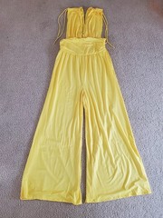LOVE HIGHLIGHT Yellow light JUMPSUITE dress Women&rsquo;s 2XL curvy wide leg E2