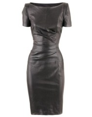 Women Leather Dress New Black Genuine Lambskin Sexy Leather Dress XS-3XL DS77