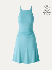 OGL – CoolTouch Square Neck Ruched Mini Bra Dress – Hot – Freeship