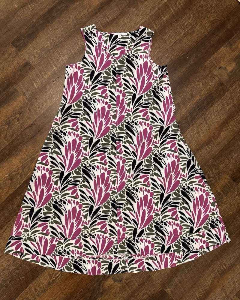 Chico’s 0.5 Small Sleeveless High Low Dress Floral Print Pockets EUC
