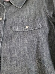 Talbots Womens 12 Medium Denim Wash Button-Up Dress