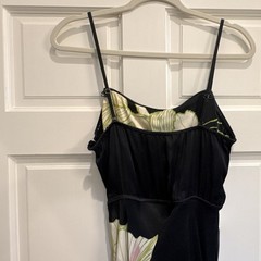 Conditions Apply Medium Black Floral Maxi Slip Dress Adjustable Straps (Anthro)