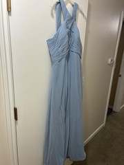 Azazie Kaleigh dusty blue bridesmaid size A12 dresses maxi long chiffon