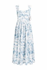 Hyacinth House Blue White Botanical Toile Dress Anthropologie Style Tuckernuck M