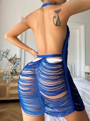 Sexy Backless Fringe Dress | Halter Neck Sexy Summer Dress for Women