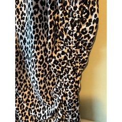 Michael Michael Kors Leopard Animal Print Ruched Sheath Dress Aluminum Large