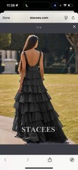 BNWT Stacees Black Chiffon Ruffle Formal Gown – Size 18 – Evening Dres
