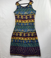 Vintage 80s Gabrielle Dress Womens size 18 Maxi Shift Coastal Tropical Travel