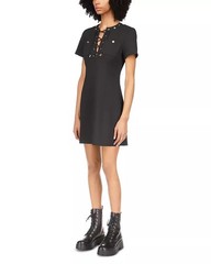 MICHAEL Michael Kors Womens Lace Up Mod Dress Size 6 Black
