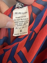 Yahada Women’s Dress Red and Navy Size Small EUC 100% Polyester Wrinkle Free