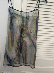 Pretty Little Thing Multi Ombré Sheer Sequin Strappy Bodycon Dress UK Size 6