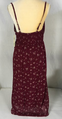 No Boundaries Dress Size M 8 to 10 Full Length Burgundy w Pink Flowers New w Tag
