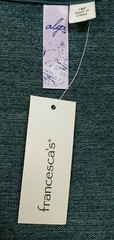 Alya Francesca Wrap Dress NWT Size M Green V Neck Short Bell Sleeve Metallic