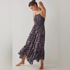Intimately by Free People Heat Wave Floral Print High/Low Dress Size XS DK Night