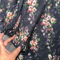 Tuckernuck Onyx Falling Flowers Cotton Tiered Maxi Dress Womens L