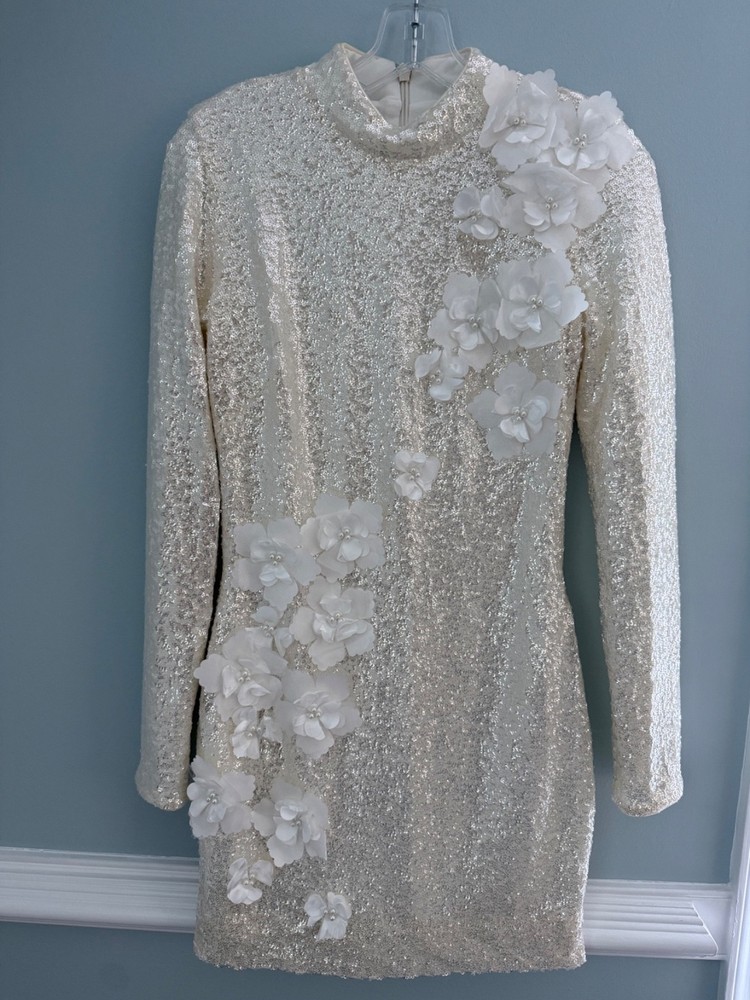 Helsi white silver dress from Anthropolgie size medium