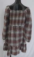 Maurices Women&rsquo;s Plaid Smocked Relaxed Fit Mini Dress EH6 Multicolor Large NWT