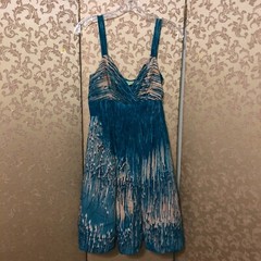 Anthropologie LIL Blue Green Teal Multi-Color A-Line Dress Size 6