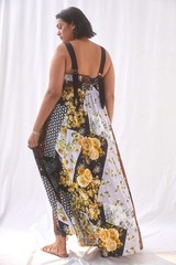 Anthropologie Patchwork Maxi Dress Mixed Print Maeve Floral Size 1X NEW