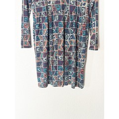 Peruvian Connection Huari Pima Cotton Dress Geometric Print Boho Size Medium