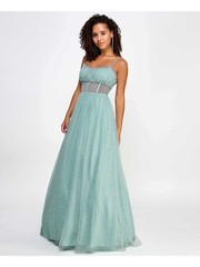 SAY YES TO THE PROM Womens Spaghetti Strap Full-Length Formal Fit + Flare Dress