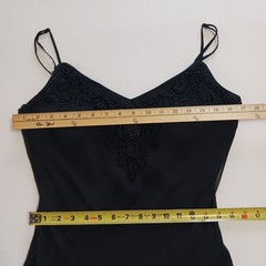 Cachet Y2K Black Handkerchief Hem Dress Crochet Details Womens 12 Goth Fairy