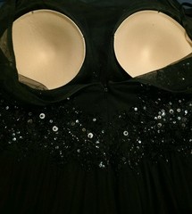 Xscape Size 6 Black Beaded Illusion Prom Dress Formal Evening Gown Slit Tulle
