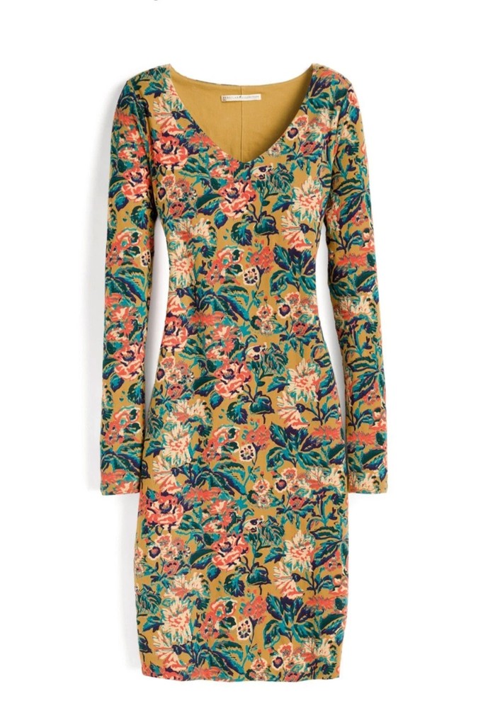 NWT Peruvian Connection Sienna Sheath Dress Floral Cotton V-Neck Cotton Sz Small