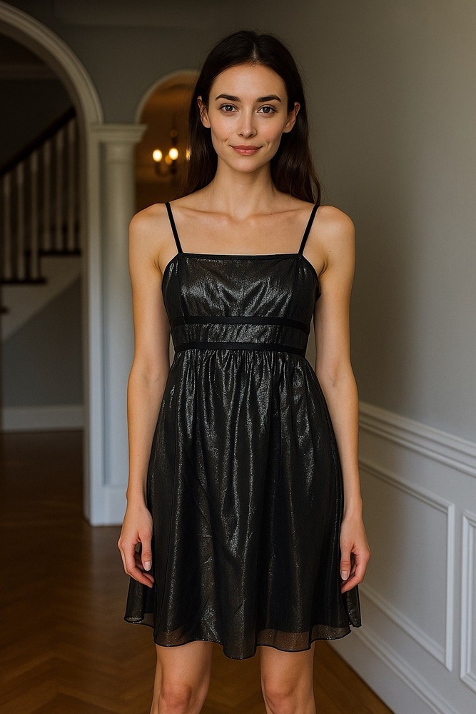 Calvin Klein Classic Black Metallic Sheath Dress Women&rsquo;s Size 10