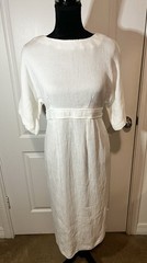 Closet London White Textured Midi Dress Sz 8