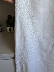 Hush celia embroidery cotton linen ivory summer holiday dress Size S/M bnwt