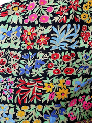 ALBARAY Eye-Catcher Beautiful Patchwork Print,Maxi Dress,Long Puff Sleeves10,S/M