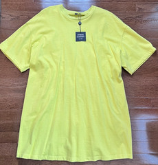 NWT Opening Ceremony Elastic Back Tee Dress size L yellow logo cotton MSRP $195