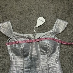 John Paul Ataker New York NEW Metallic Silver Gown Size 40 $3,550.00