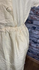 Vintage Dress Women&rsquo;s 12 Pale Yellow Faux Button Sheath Short Sleeve