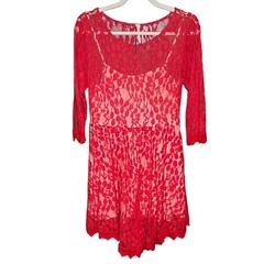 Free People Scarlet Red Lace Dress Size 8