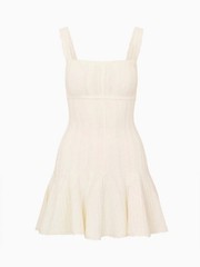 NWT LoveShackFancy Tabatha Stretch Pointelle Mini Dress In White Tea, NEVER WORN