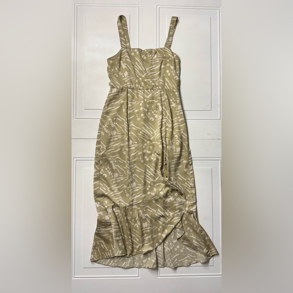 Saltwater Luxe Beige Patterned Maxi Wrap Dress Size Medium M