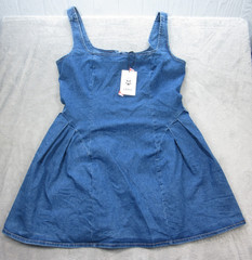 Cider Mini Dress Womens Size. 2XL Blue Denim Sleeveless w/ Back Zipper