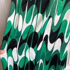 New Zara Abstract Green White Black Dress Cami Strap Crisscross Back Ladies L