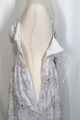 En Saison Cotton Floral Boned Corset Waist Back Tie Side Pocket Midi Dress Sz L
