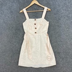 Atmos & Here Womens Dress Size 8 Apricot Pink Sleeveless A-Line Belt 40301